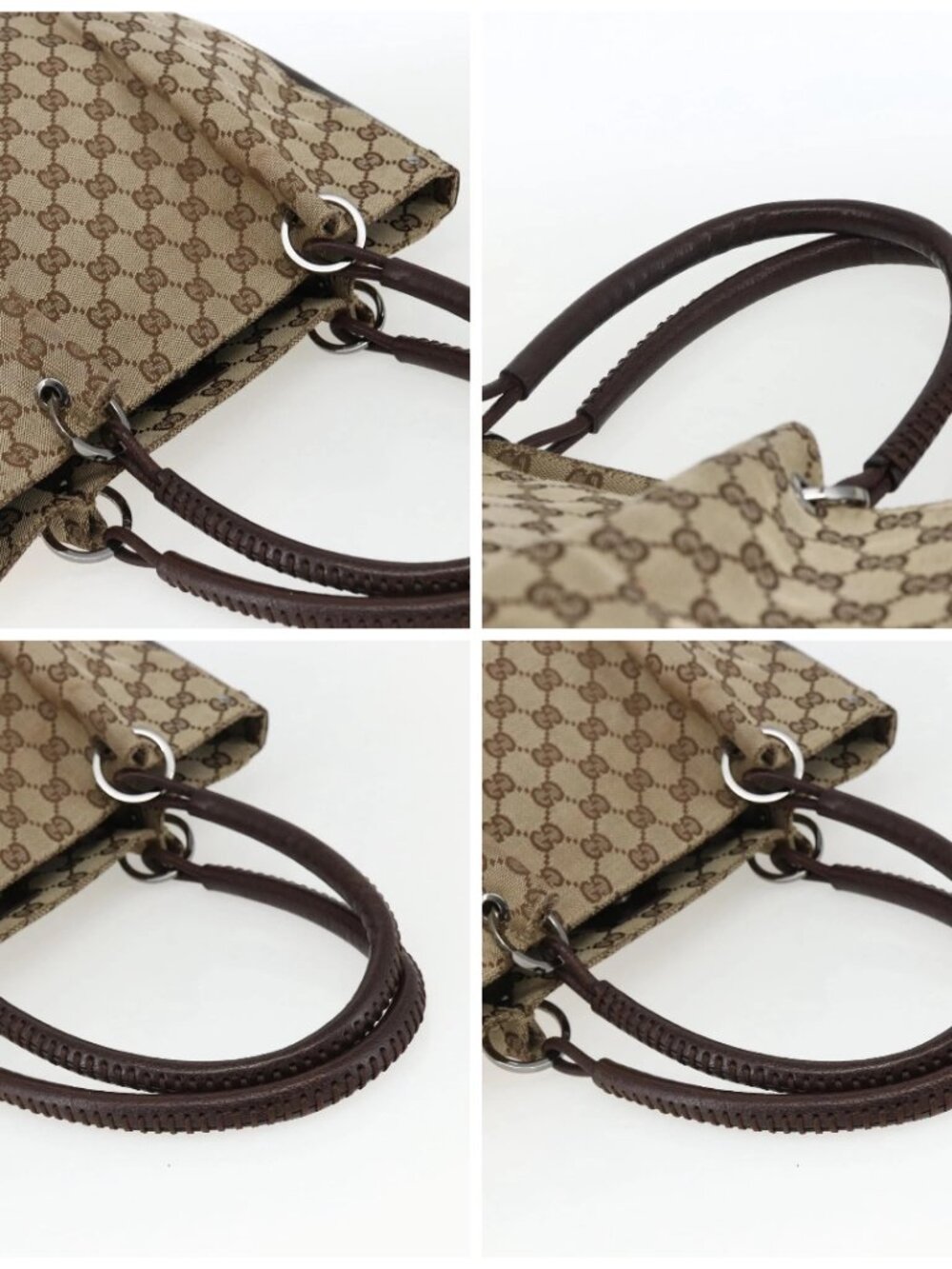 GUCCI GG Canvas Tote Bag Beige Silver 115016 Auth 169570 - Picture 16 of 16